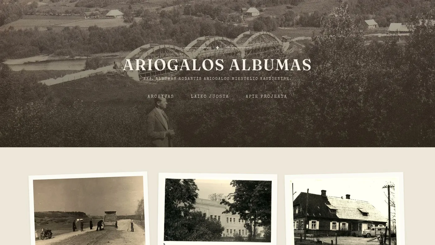 Ariogalos Albumas website screenshot