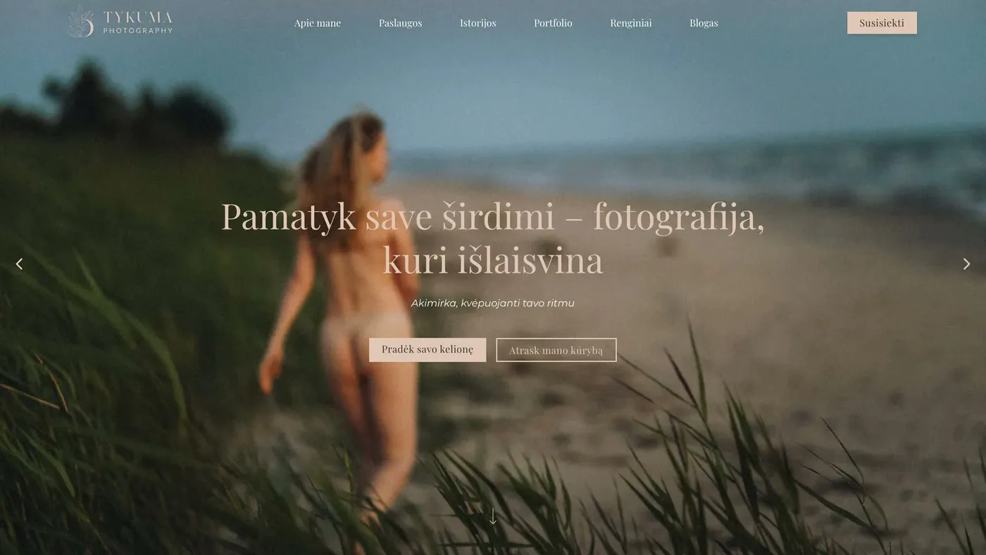 Dovilė Tykuma website screenshot