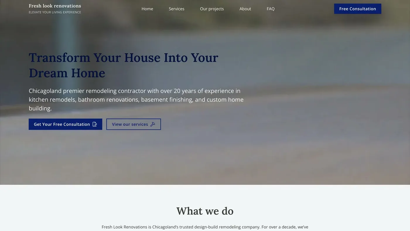 Fresh Renovate website screenshot