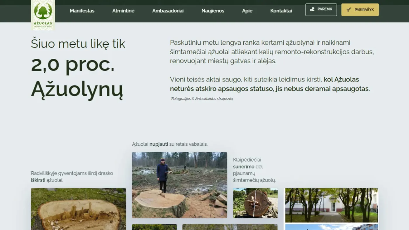 Nacionalinis medis website screenshot