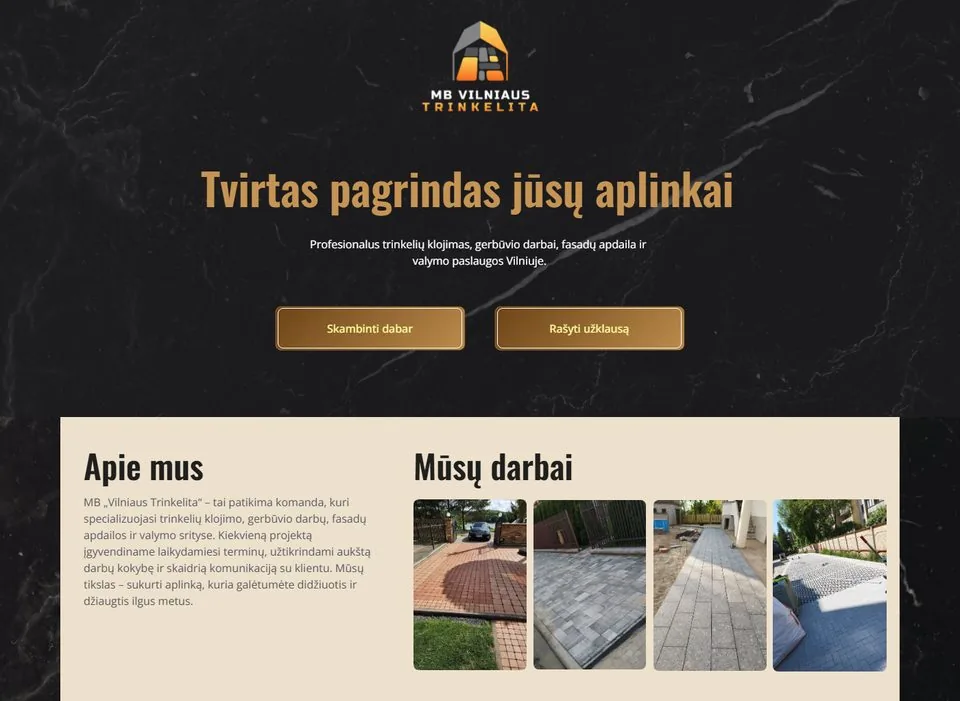 Vilniaus Trinkėlita website screenshot