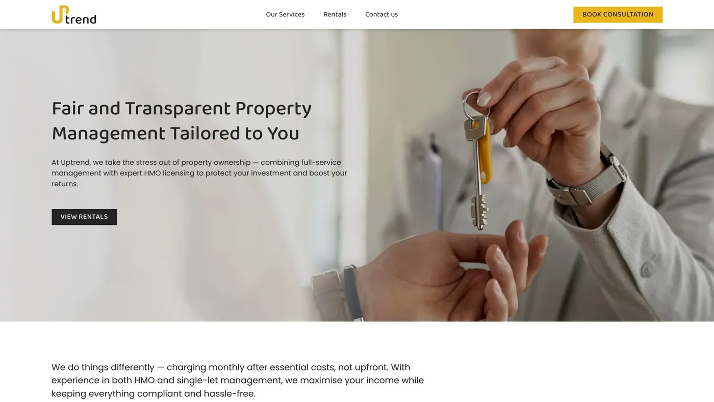 Uptrend Estates website screenshot